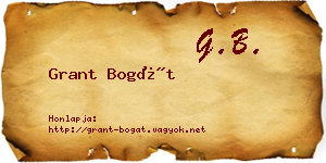 Grant Bogát névjegykártya